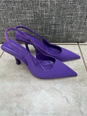 Zara Violet Pointed Slingback Heels